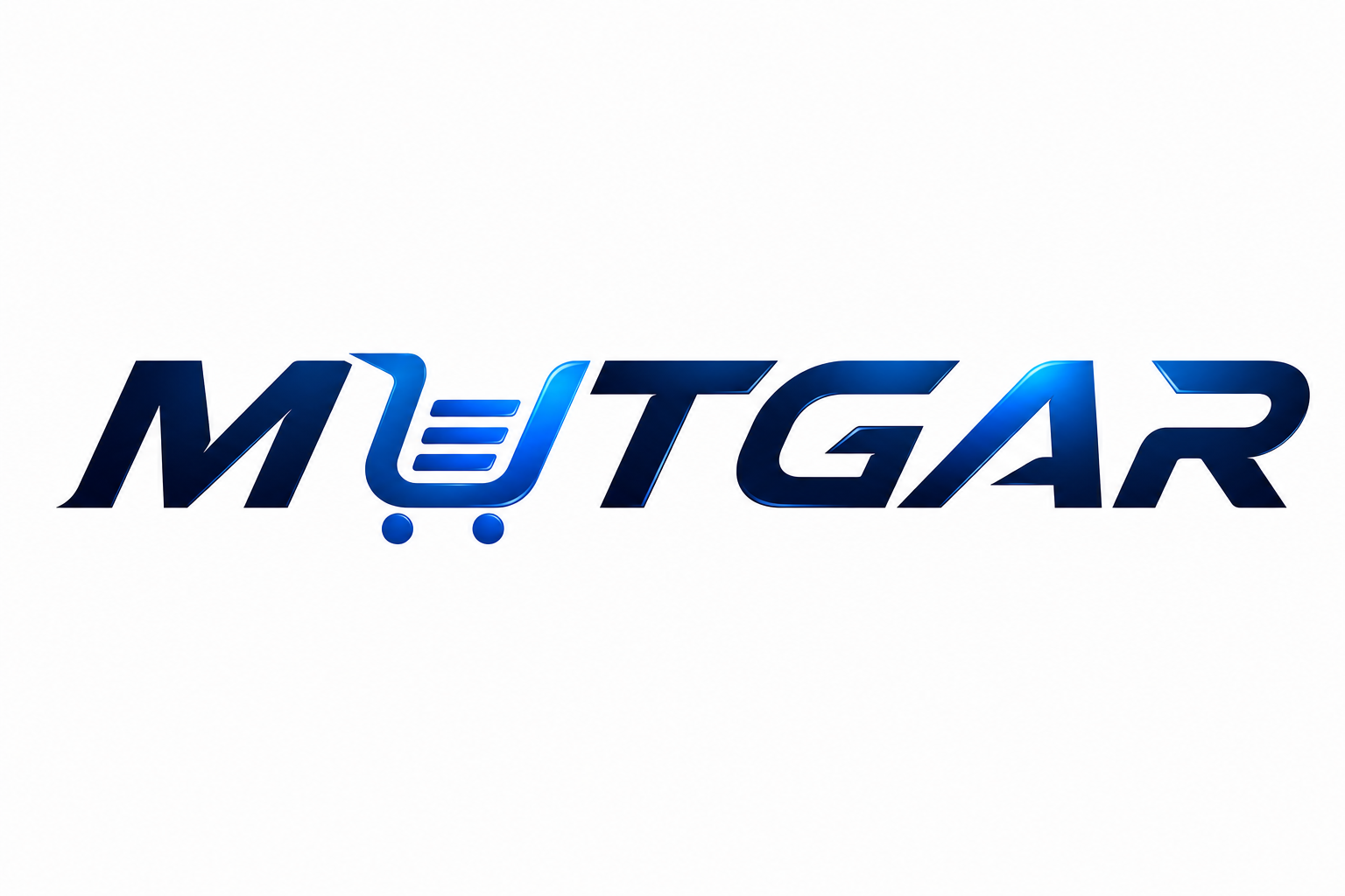 Mutgar wordmark logo where the U is a shopping cart